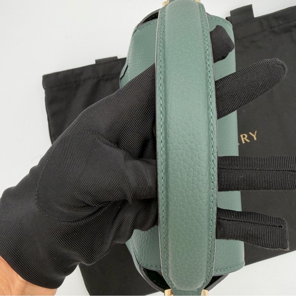 Strathberry Mosaic Bottle Green-Sage Leather Gold Bar Hardware - Picture 14 of 16